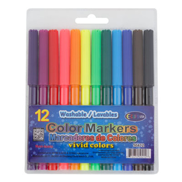 MARKERS 12CT WATER COLOR PEGGABLE