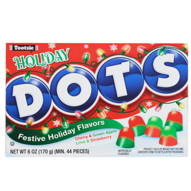 CHRISTMAS DOTS FESTIVE FLAVORS 6 OZ BOX COUNTER DISPLAY