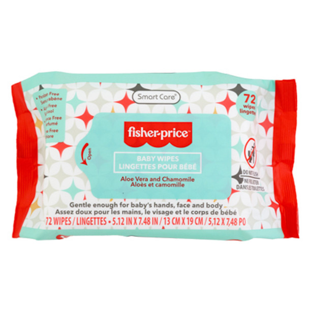 BABY WIPES 72 CT. ALOE VERA & CHAMOMILE FISHER PRICE