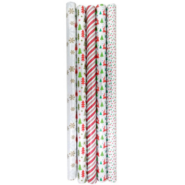 GIFT WRAP HOLIDAY 15 SQ FT 30IN WIDE ASST DESIGNS/COLORS