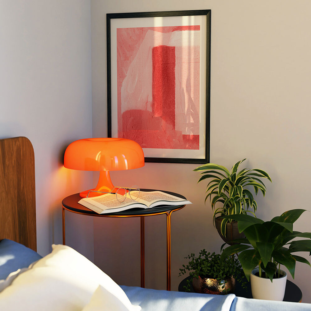 Art prints in a hotel bedroom