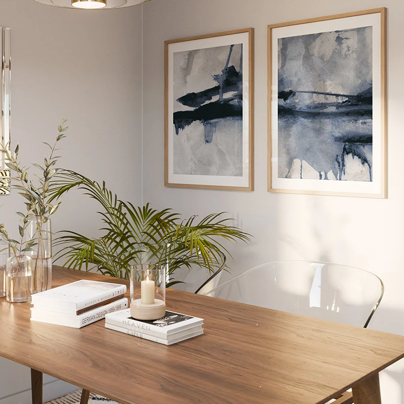 Art print in a modern workspace