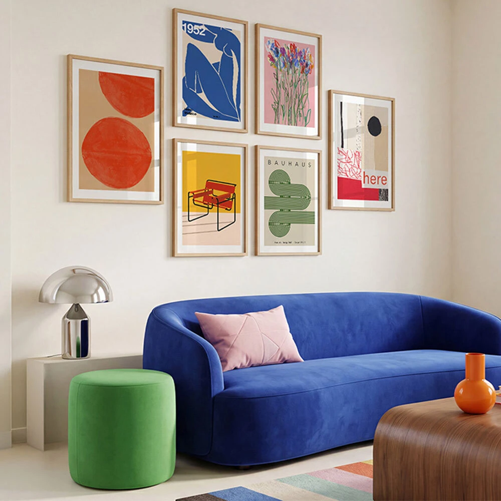 gallery wall display of East End Prints art prints