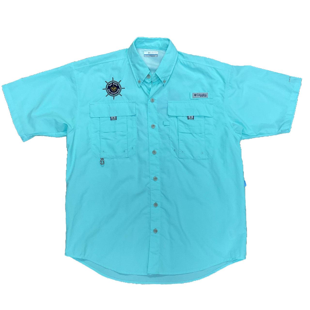 Columbia, Shirts, Columbia Sportswear Fishing Blue Fin Tuna Viscose  Cotton Button Down