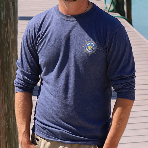 Sea Base Logo Ls Navy Ouray Sportswear