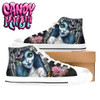 Corpse Bride Waiting For You Fright Candy White Men’s Classic High Top Canvas Shoes