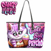 Cute But Psycho Cheshire Cat Candy Kult Large Tote Bag