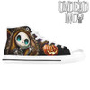 Jack Skellington Pumpkin Patch White Women's Classic High Top Canvas Shoes