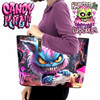 Cheshire Cat Wonderland Haunted By Cupcakes Large Tote Bag