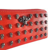 Gothic Greaser Skull Red Studded Long Line Wallet Purse