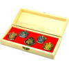 Harry Potter 5 Piece Collectable Crest Pin Set In Wooden Box