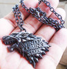 Game Of Thrones Winter Is Coming Wolf Gun Metal Necklace