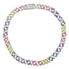 Rainbow Reversible Cuban Link Chain Necklace