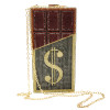 Luxe Chocolate Crystalized Clutch Purse / Crossbody