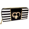 Nightmare Before Christmas Jack & Sally Metal Heart Striped Long Line Wallet