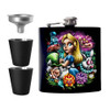 Alice In Wonderland Mad World Undead Inc Hip Flask Set