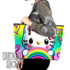 Kitty Rainbow Large Pu Leather Handbag / Shoulder Bag