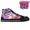 Cheshire Cat Mad Tea Party Men’s Classic High Top Canvas Shoes