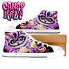 Cheshire Cat Mad Tea Party White Women's Classic High Top Canvas Shoes