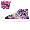 Cheshire Cat Mad Tea Party White Women's Classic High Top Canvas Shoes