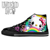 Kitty Rainbow Men’s Classic High Top Canvas Shoes