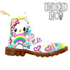 Kitty Rainbow White LADIES Undead Inc Boots