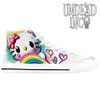 Kitty Rainbow White Women's Classic High Top Canvas Shoes