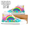 Rainbow Graffiti White Women's Classic High Top Canvas Shoes