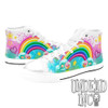 Rainbow Graffiti White Women's Classic High Top Canvas Shoes