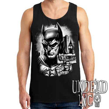 Wanted Vigilante Black & Grey - Mens Tank Singlet