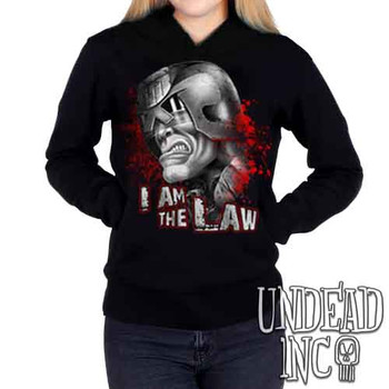 Judge Dredd I AM THE LAW Black & Grey - Ladies / Juniors Fleece Hoodie