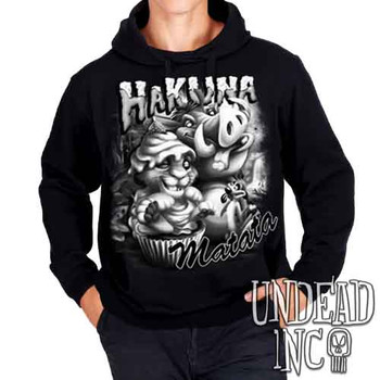 Lion King Cupcake Black & Grey  - Mens / Unisex Fleece Hoodie