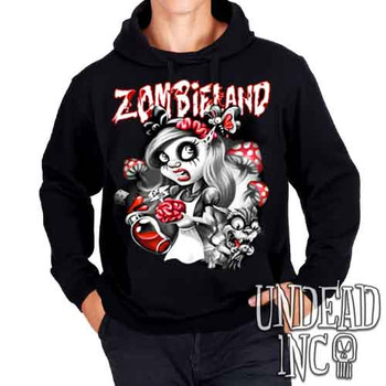 Alice in Zombieland Black & Grey - Mens / Unisex Fleece Hoodie