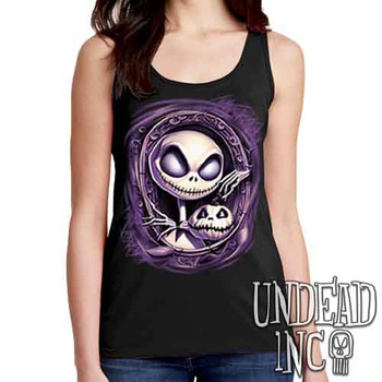 Jack Skellington Haunted Portrait - Ladies Singlet Tank