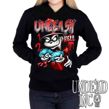 Cat In The Hat Unleash Hell - Ladies / Juniors Fleece Hoodie