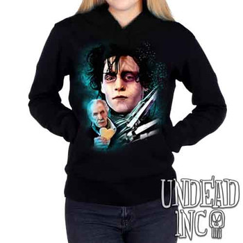 Edward Scissorhands & Vincent Price - Ladies / Juniors Fleece Hoodie