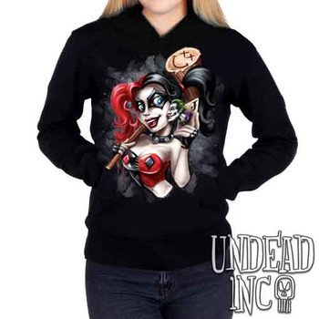 Harley Quinn Joker Kiss - Ladies / Juniors Fleece Hoodie