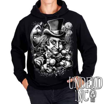 Willy Wonka & The NERDS Factory Black & Grey - Mens / Unisex Fleece Hoodie