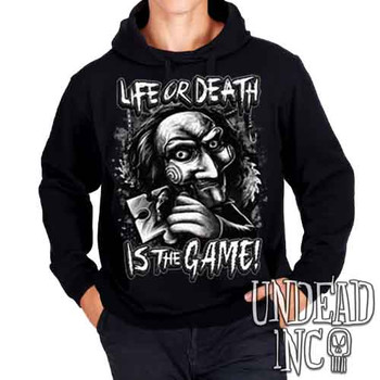 SAW Puppet Life Or Death Black & Grey - Mens / Unisex Fleece Hoodie