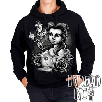 Belle & Lumiere Black & Grey - Mens / Unisex Fleece Hoodie