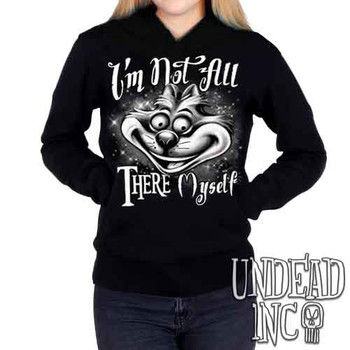 Cheshire Cat Not All There Black & Grey - Ladies / Juniors Fleece Hoodie