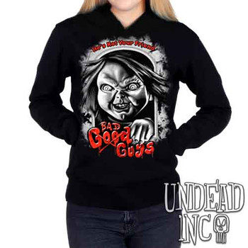 Chucky Bad Guys Black & Grey - Ladies / Juniors Fleece Hoodie