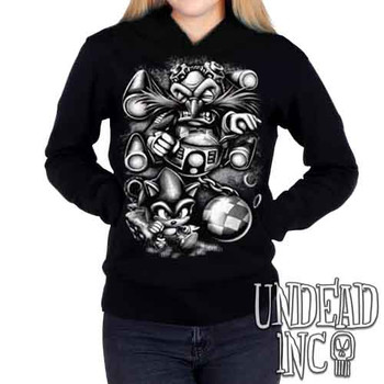 Sonic Boss Level Black & Grey - Ladies / Juniors Fleece Hoodie