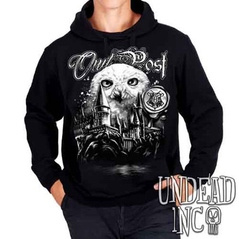 Owl Post Harry Potter Black & Grey - Mens / Unisex Fleece Hoodie