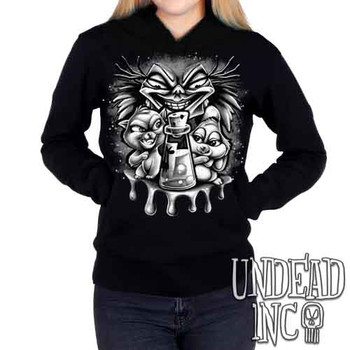 Yzma Essence Of Llama Black & Grey - Ladies / Juniors Fleece Hoodie