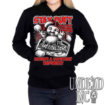 Stay Puft Marshmallows Black & Grey - Ladies / Juniors Fleece Hoodie