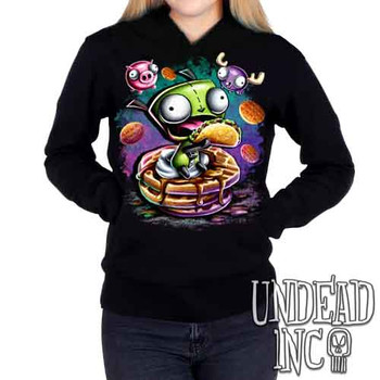 Invader Zim Gir Waffles - Ladies / Juniors Fleece Hoodie