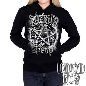 Supernatural Devil's Trap Black & Grey - Ladies / Juniors Fleece Hoodie