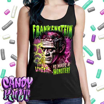 Frankenstein Fright Candy - Ladies Singlet Tank