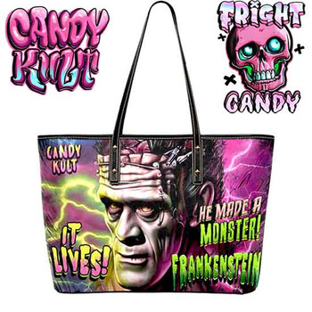 Frankenstein Fright Candy Large Tote Bag